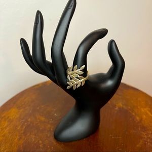 Silver floral wrap ring